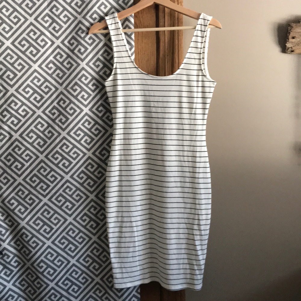 White and black stripped Tobi dress